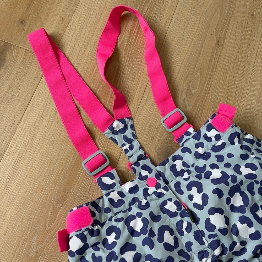 Boden Girls 15-16Y Snow Pants Leopard Print Pink Adjustable Straps Winter Ski*Q6 - Picture 3 of 7